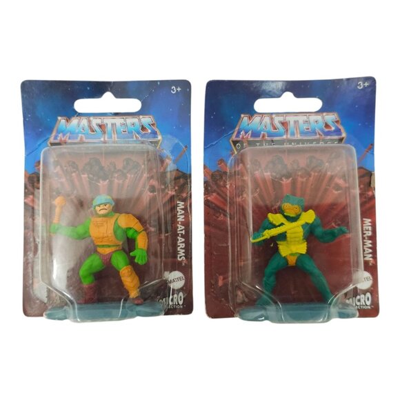 Masters Of The Universe Man At Arms Mer-Man Micro Collection Mattel Lot Of 2 NEW - Picture 1 of 8